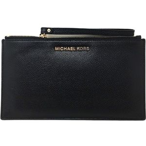 Michael Kors Jet Set Large Zip Clutch Wristlet Black - NEW